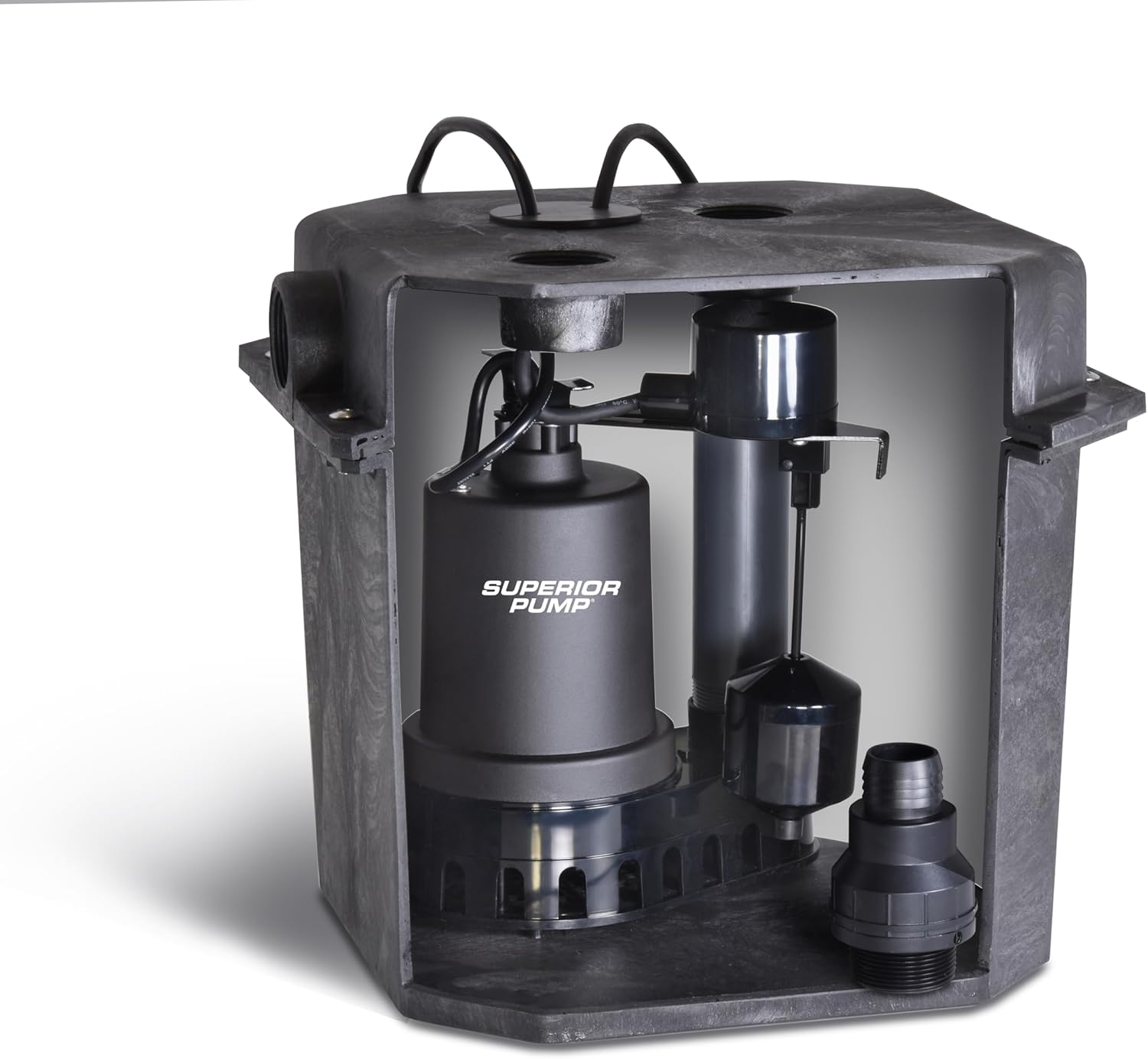 Superior Pump 92072-U 1/3 HP Remote Sink Drain Pump System, Black