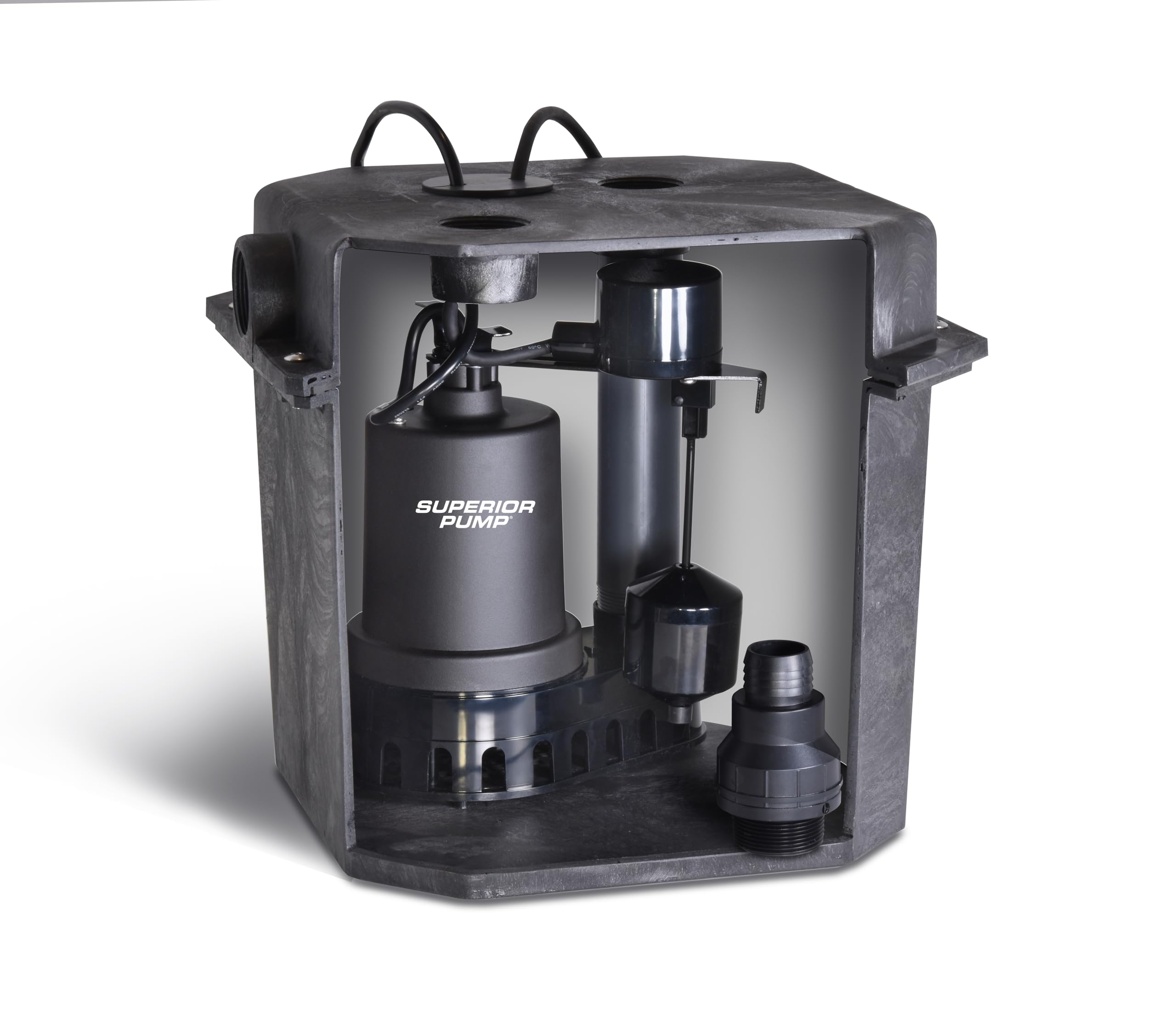 Superior Pump 92072-U 1/3 HP Remote Sink Drain Pump System, Black