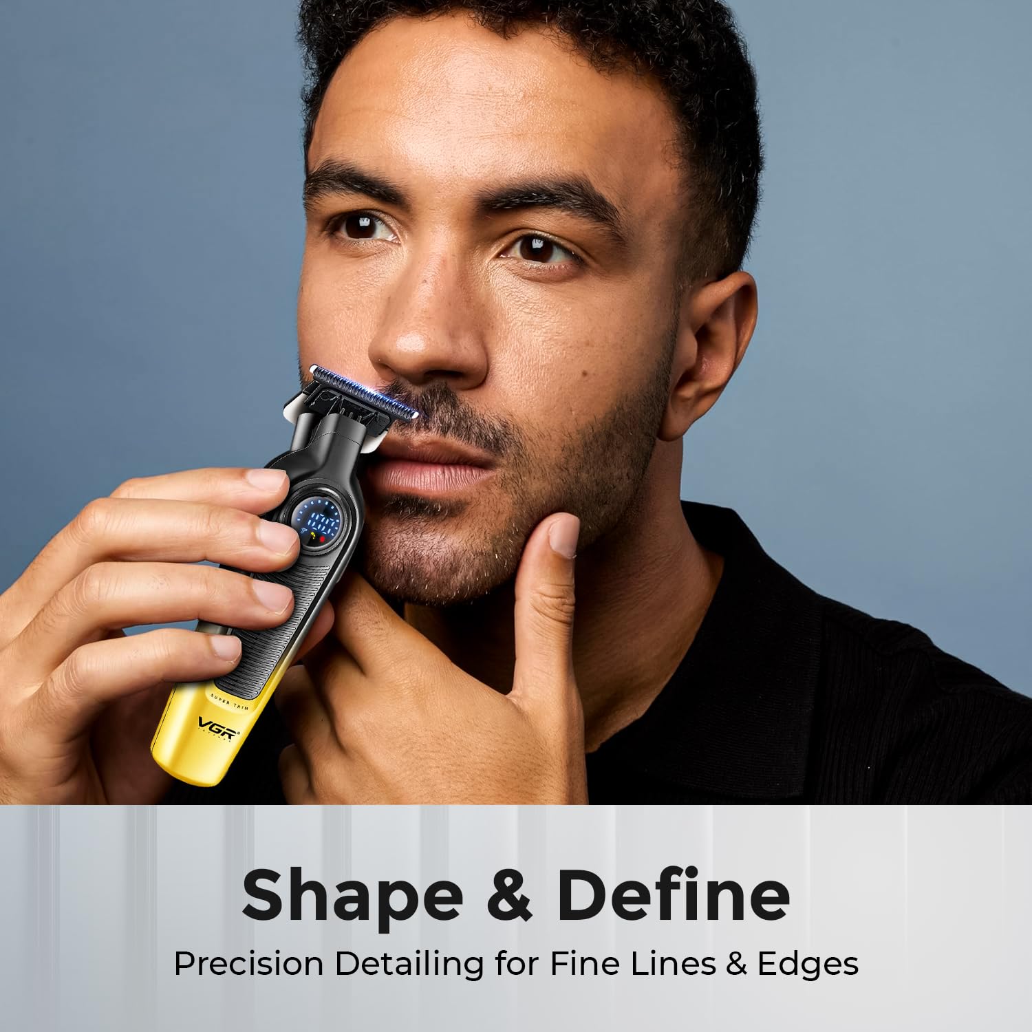 Man using VGR V-996 Hair Trimmer for beard shaping