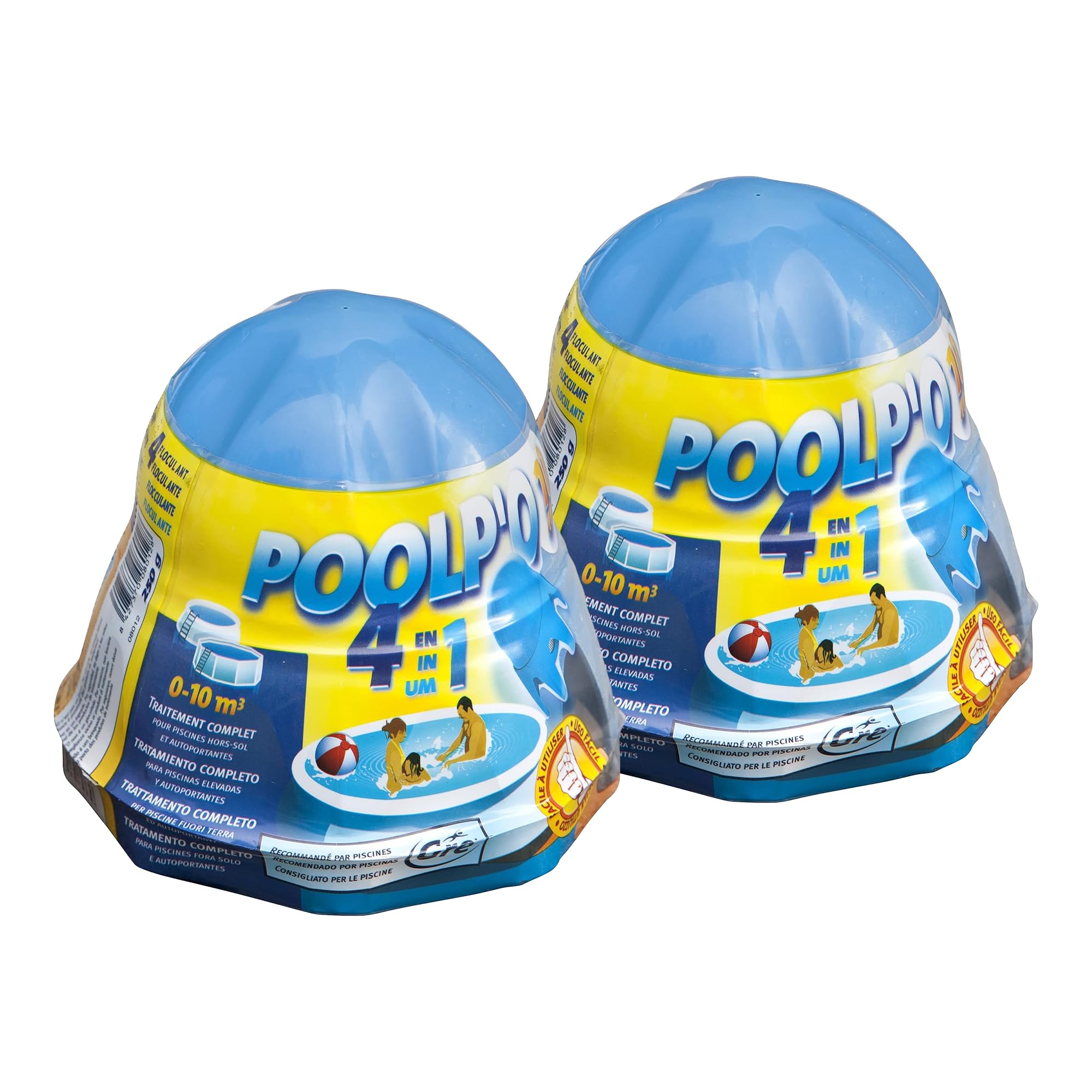 Gre 08012L Poolp'o per Piscine 0-​10 m3, Trattamento Mensile Tutto in Uno 250 Grammi - 2 Pezzi