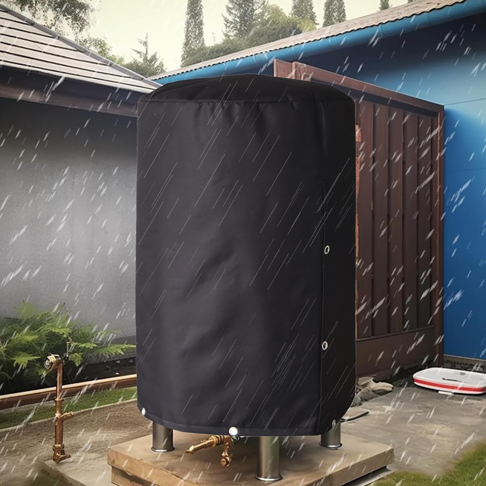 Cubierta Para Tanque De Presión De Pozo Protección Contra Heladas Y Escudo | Cubierta con Aislamiento 5 Capas para Tanque Acuático Tejido Oxford 600D Resistente Impermeable Ex