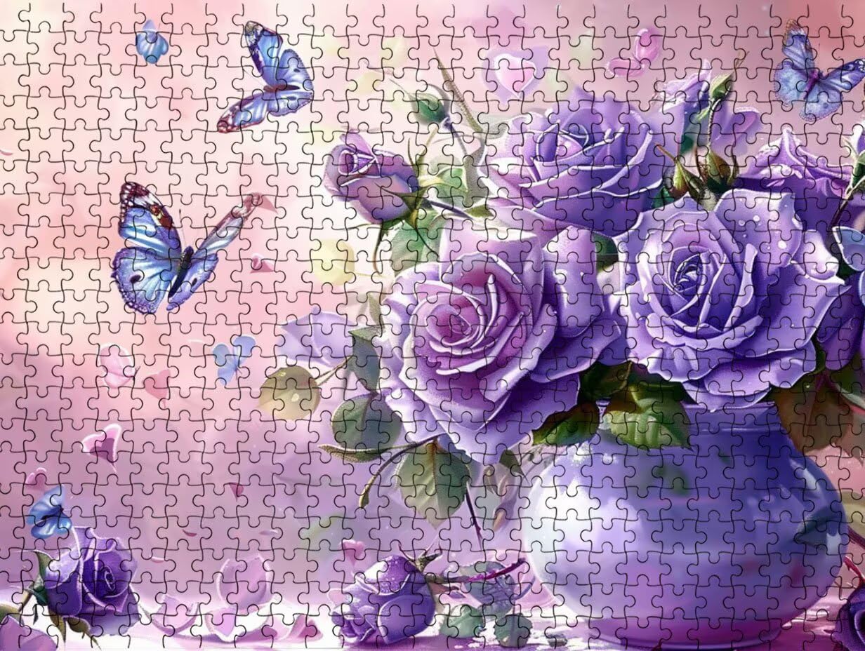 Puzzle 2000 para Adultos, Flores Moradas, Rompecabezas Clásicos LDYQS7-713