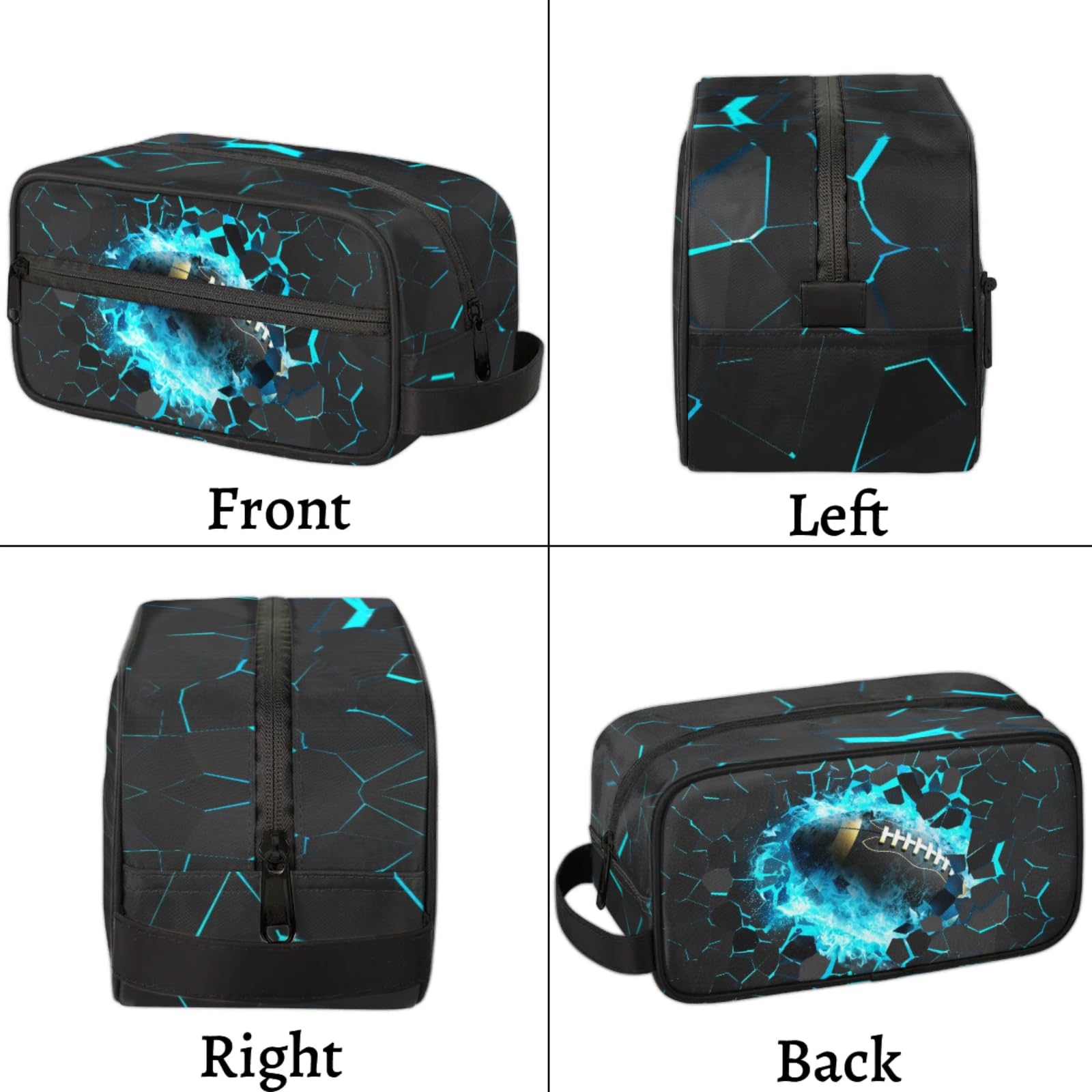 Neceser infantil para niños, impermeable, para colgar artículos de tocador para niñas, kit de maquillaje de afeitado, organizador de accesorios de viaje (fútbol 3D)
