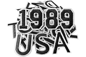 72Pcs DIY Embroidered Iron on Letters Numbers Black Patches for Clothing Accessories