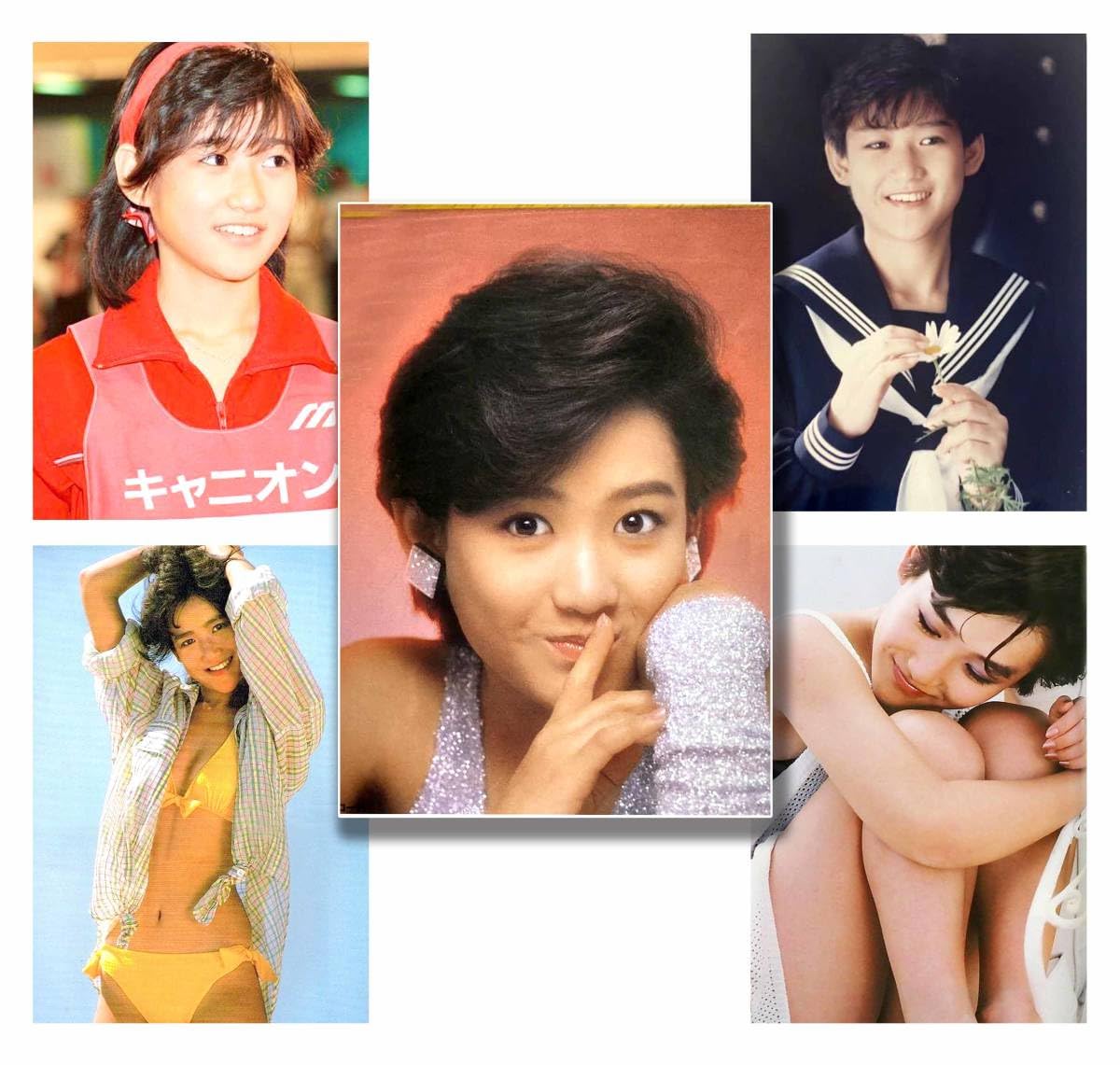 岡田有希子の水泳大会での貴重なオフショット10枚A4写真ラミネート