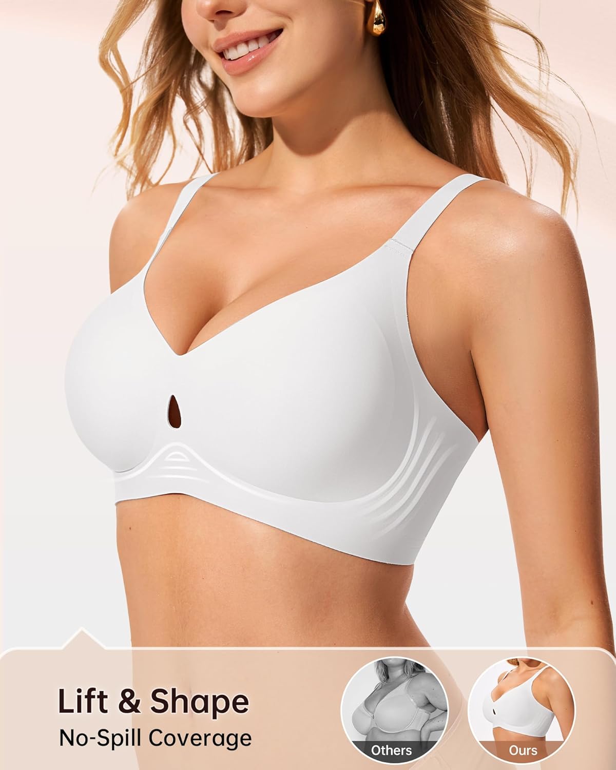 Wireless Bras for Women No Underwire Jelly Bras Seamless Push Up Full Coverage Bralettes Comfortable Everyday Bra - Image 3