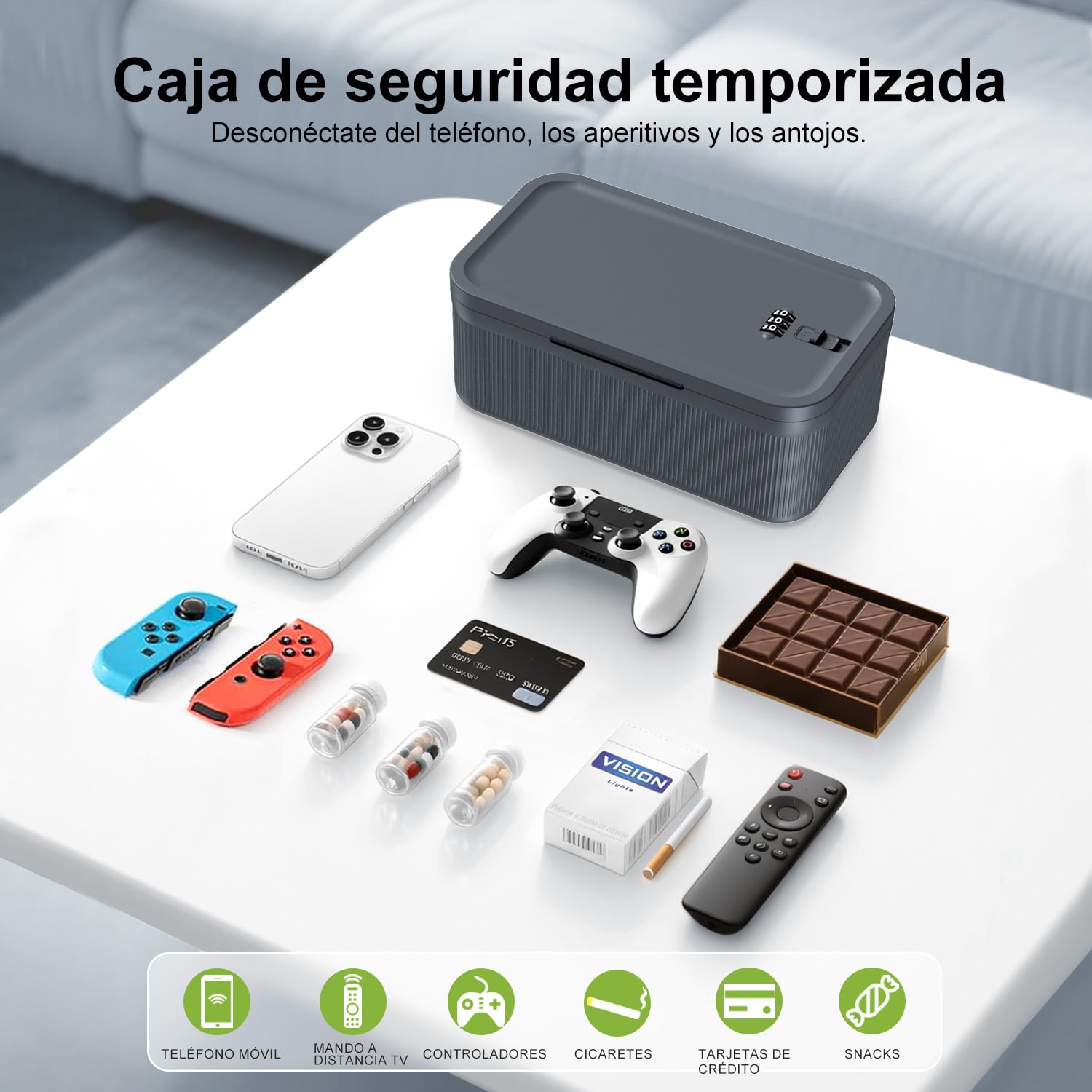 iDiskk Caja de seguridad con contraseña, caja fuerte médica, prisión telefónica y caja de merienda para el hogar, refrigerador, oficina o viajes