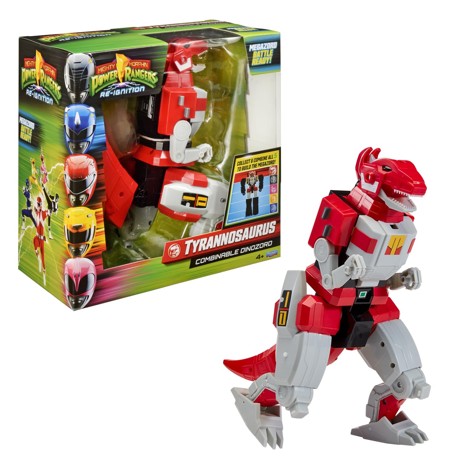Power Rangers - Megazord Zords Collection, Combinable Figure, 20 cm, Model Tyrannosaurus Rex Dinozord, for Children from 4 Years, PWG001