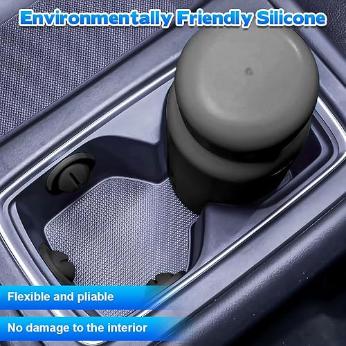 Miniatura 4 de Limitador de portavasos de agua, 9 unidades, 1.41 x 1.18 pulgadas, limitador de taza de silicona automotriz para automóvil con autoadhesivo,