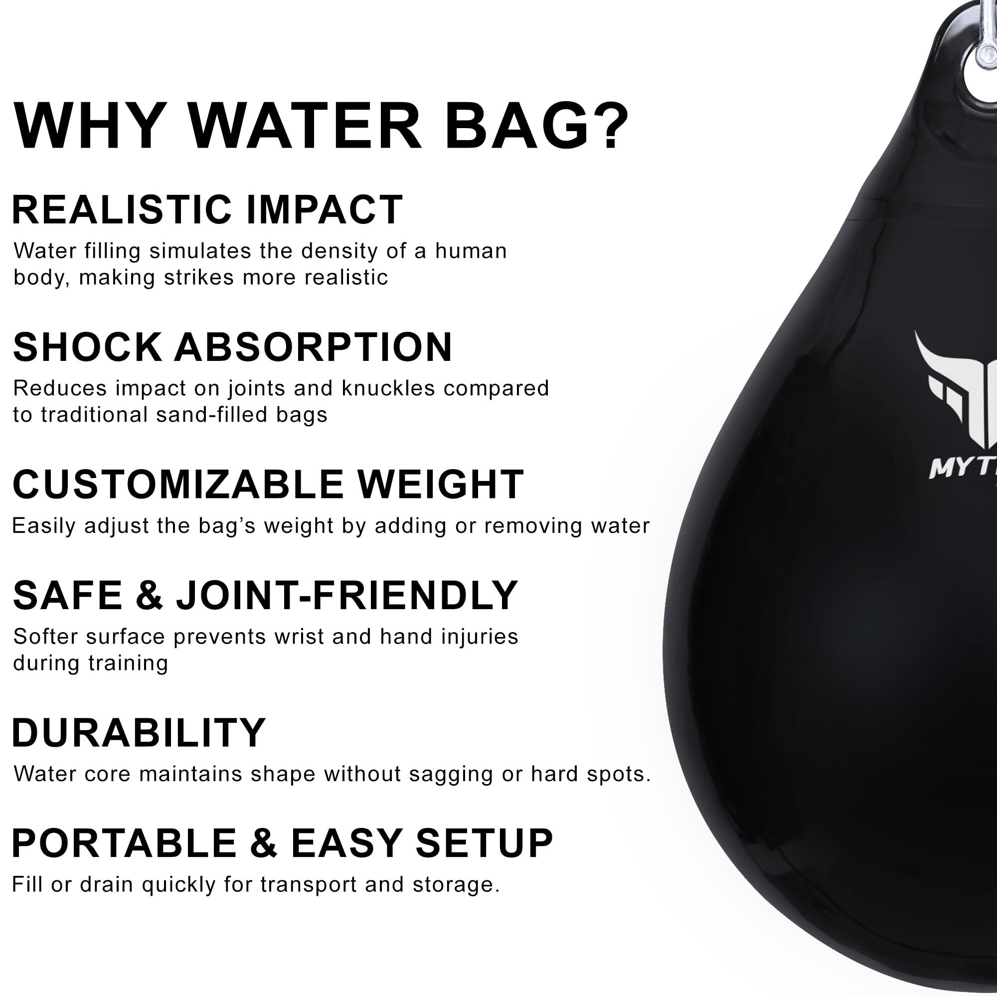 Mytra Fusion Worek Treningowy 18" Łzowy Worek Bokserski Wodny Ciężki Worek do Boksu, MMA i Fitness