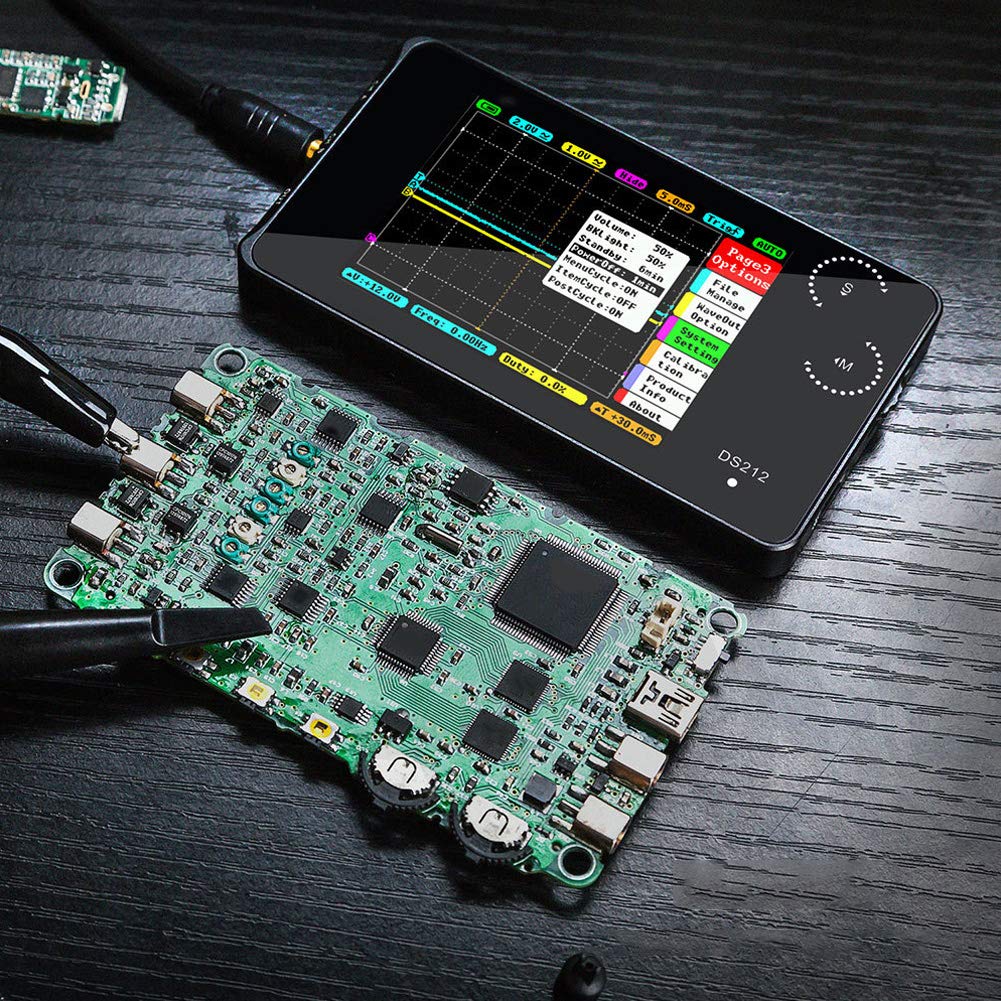Mini oscilloscopio DS212 Oscilloscopio a memoria digitale portatile Oscilloscopio tascabile a 2 canali con interfaccia USB per riparazioni di ingegneria elettronica