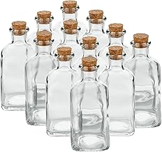 12 x 120 ml glass bottles with corks for filling, empty bottles for liqueur, oil, vinegar