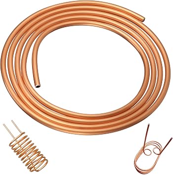 99.9% Copper Tube, 5/32" OD x 1/8" ID x 5 Ft Pure Tubing, T2 Soft Coil Seamless Hollow Round Tube for Refrigerator, Air Conditioners, DIY Projects - Wall 0.02"