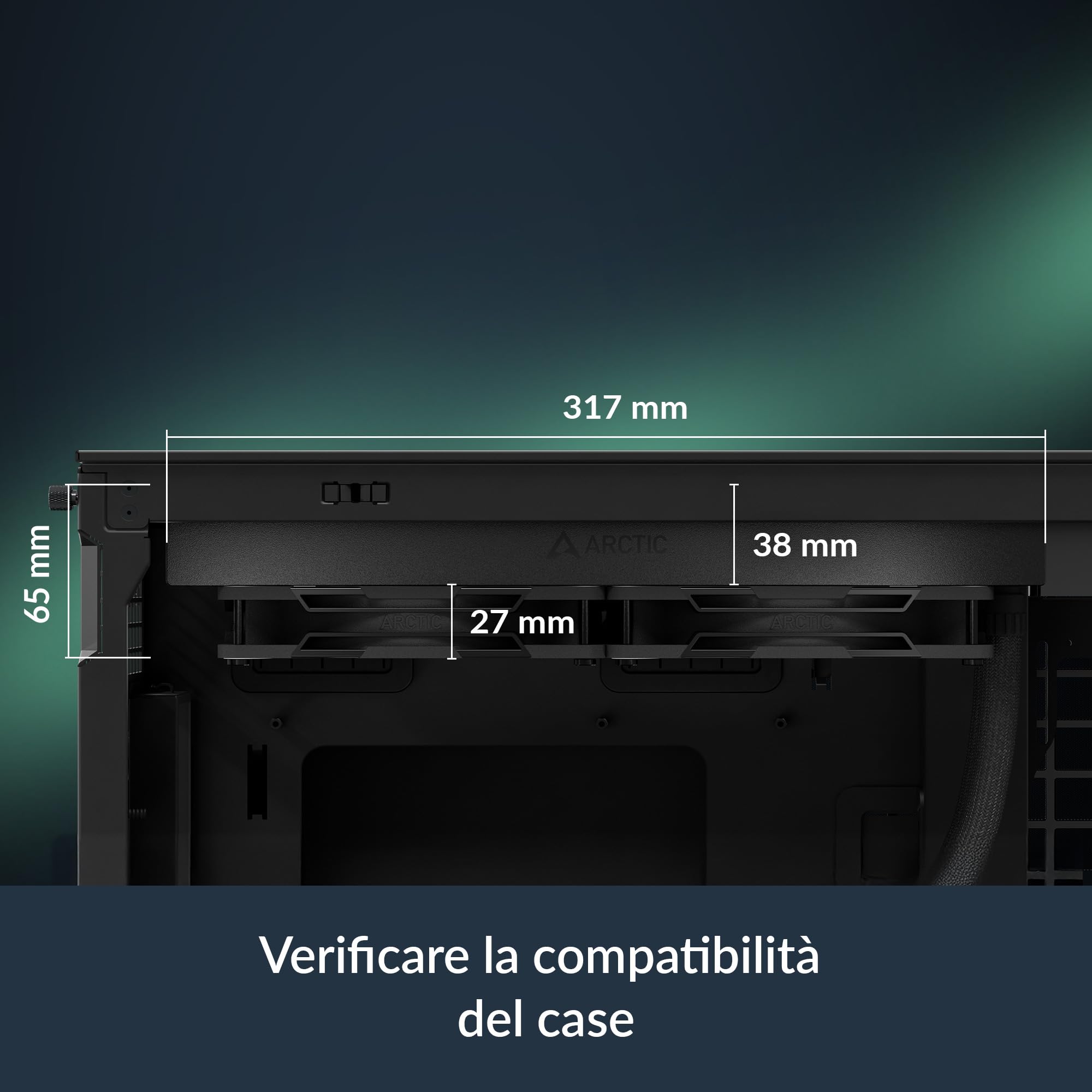 ARCTIC Liquid Freezer III Pro 280 - Dissipatore AIO per CPU, 2 x 140 mm Raffreddamento a Liquido, Radiatore da 38 mm, Pompa PWM, Ventola VRM, AM5/AM4, Intel LGA1851/1700 Telaio di Contatto - Nero