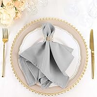 Vista 66 de Efavormart Juego de 25 Servilletas de Tela, Servilletas de Cena Blancas Sin Costuras de 20x20 Pulgadas, Servilletas de Mesa de Lino Lavables