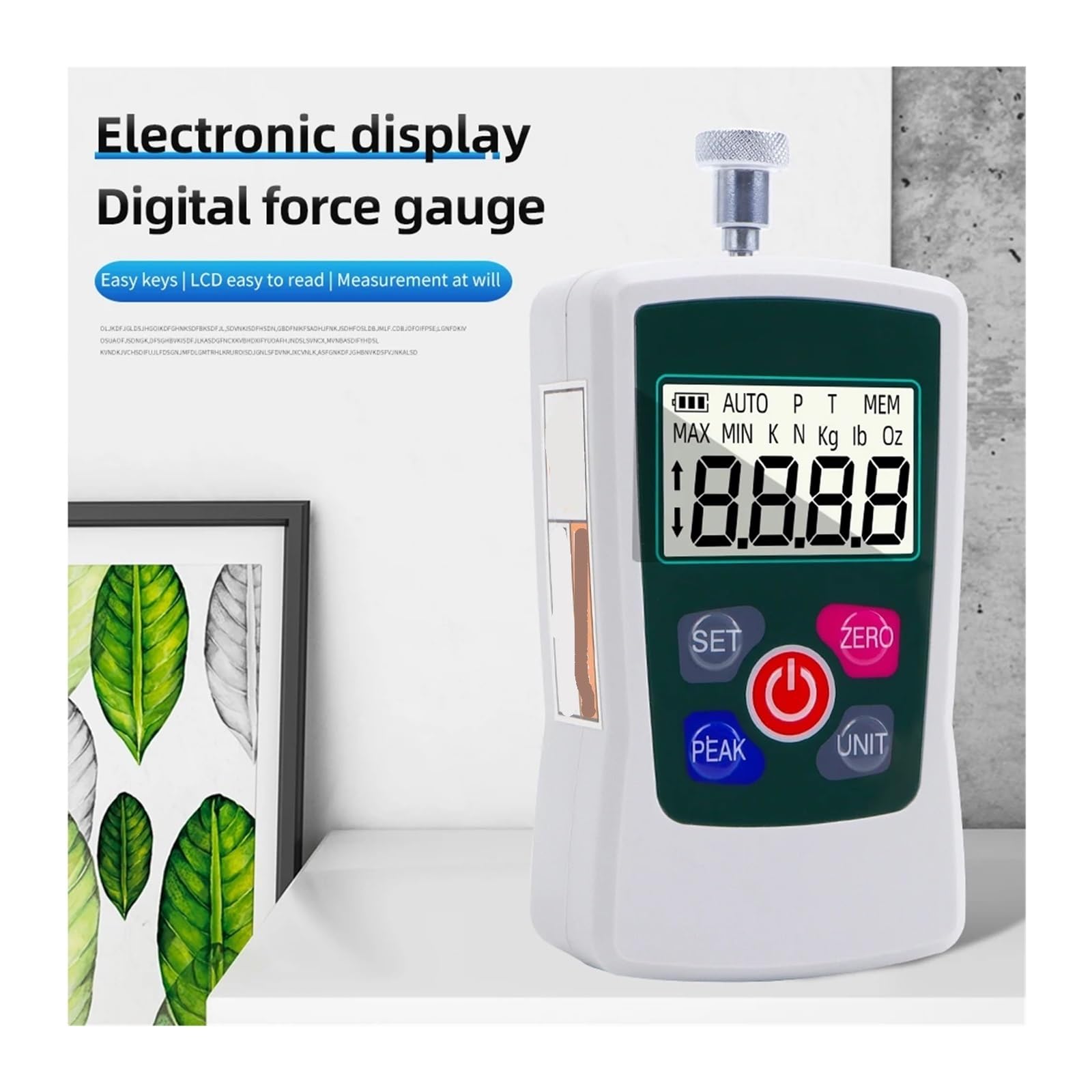 Dinamómetro, Medidor de fuerza digital, medidor empuje y tracción resorte, instrumento medición alta precisión, sensor, dinamómetro(50)