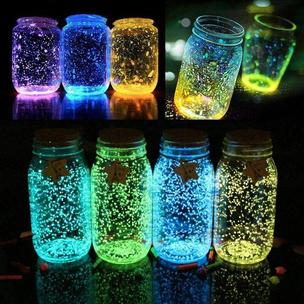 BVSPA Pietre fosforescenti al buio, ghiaia luminosa per giardino, pietre luminose di sabbia che si illuminano al buio, mini ciottoli per feste, casa, giardino, parco, decorazione stradale, pietra