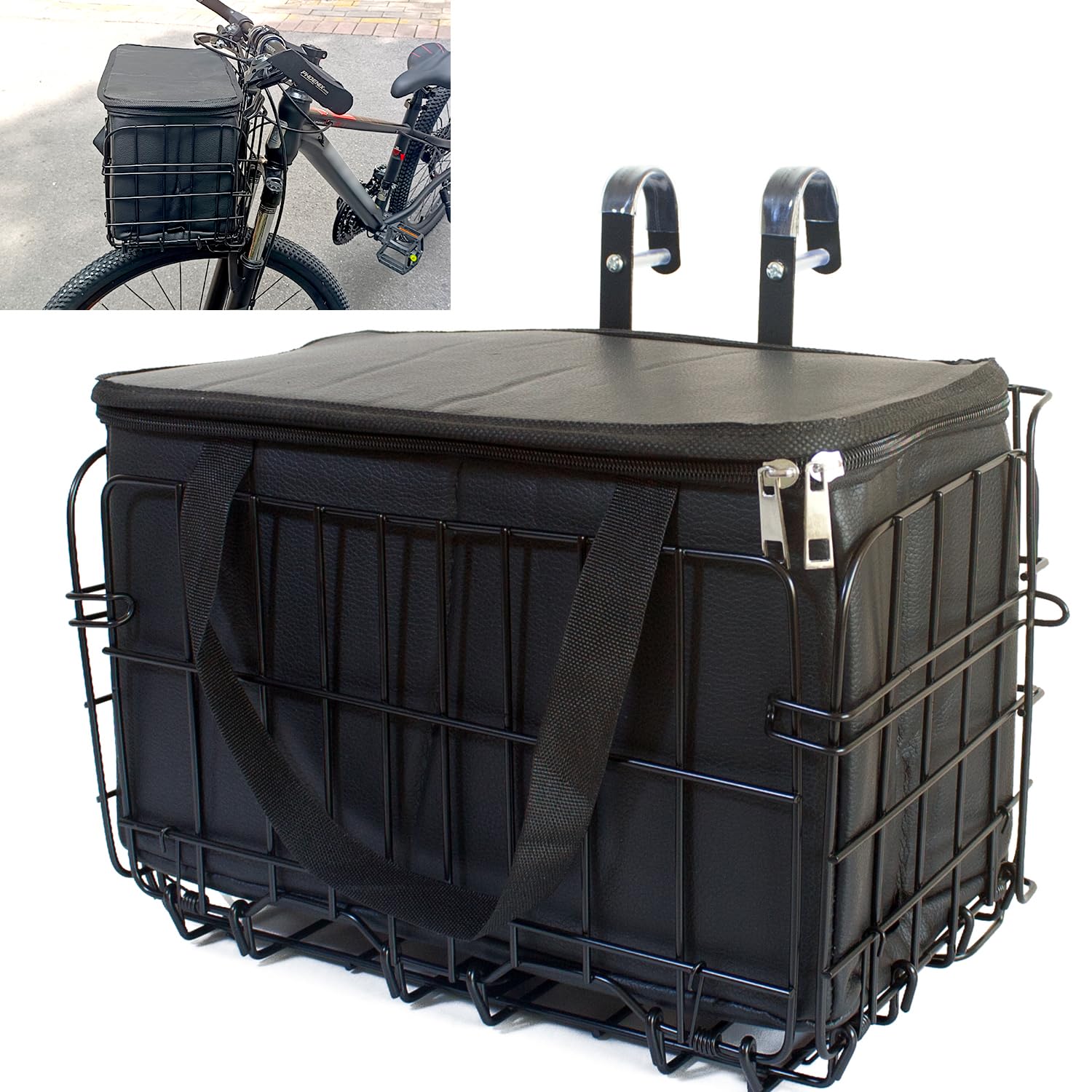 Folding Bicycle Basket Hamiledyi Folding Bike Basket - Alloy Steel Rack ...