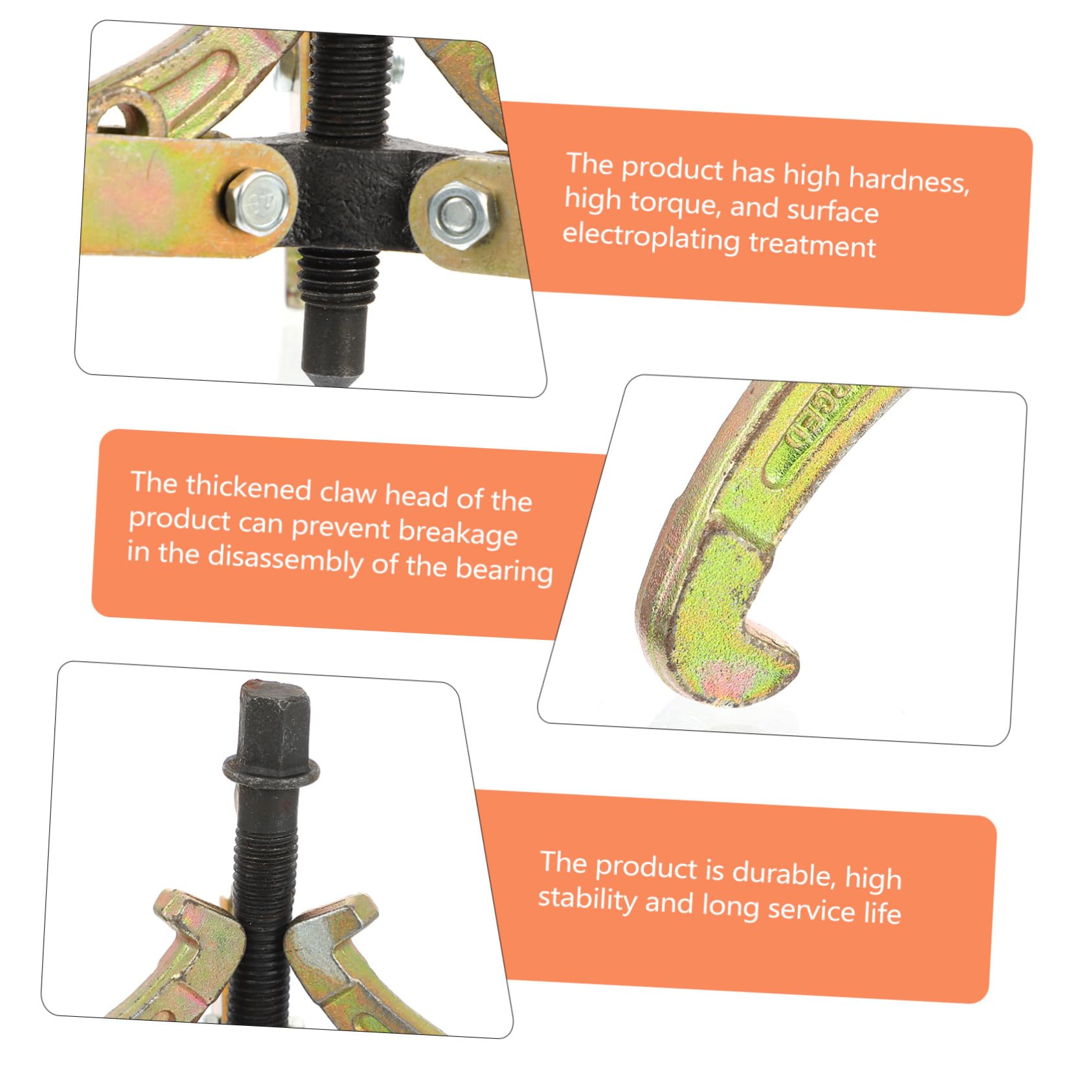 Gatuida Extractor de Rodamientos de 3 Mordazas de Acero, para Volantes y Poleas, Herramienta de Extracción Resistente y Duradera Color Aleatorio