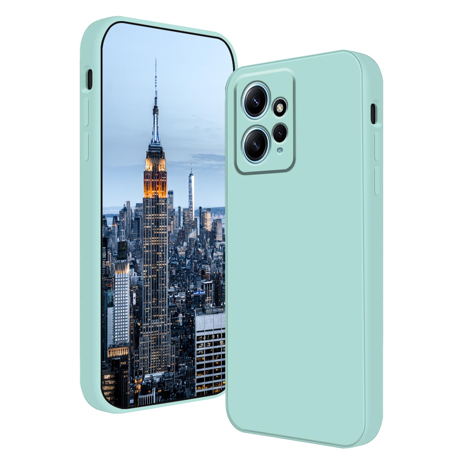 Wousunly Compatible with Xiaomi Redmi Note 12 4G Case Silicone Liquid Dark Green, Soft Smooth Touch Phone Redmi Note 12 4G Case Silicone Shockproof Thin Cover (Blue)