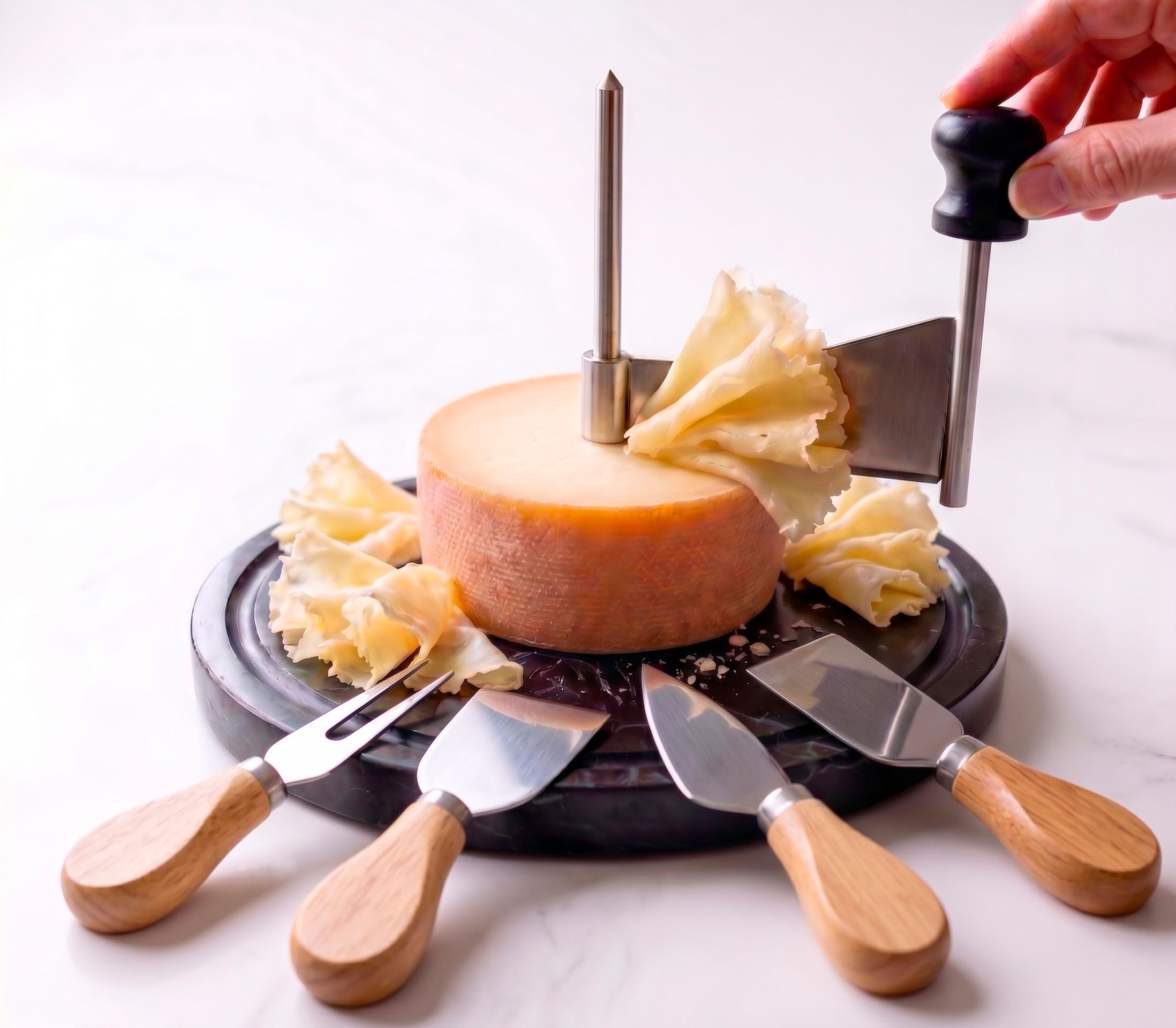 Cheese Curler Marble and steel + Cheese Knife Set - Cheese Shaver