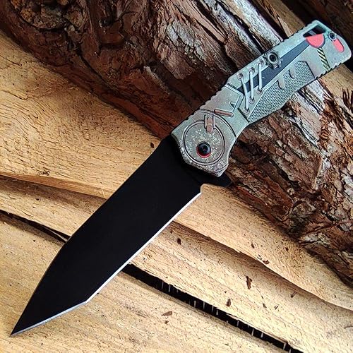 Cuchillo de herramienta plegable, ayuda de resorte abierto, mango de aluminio