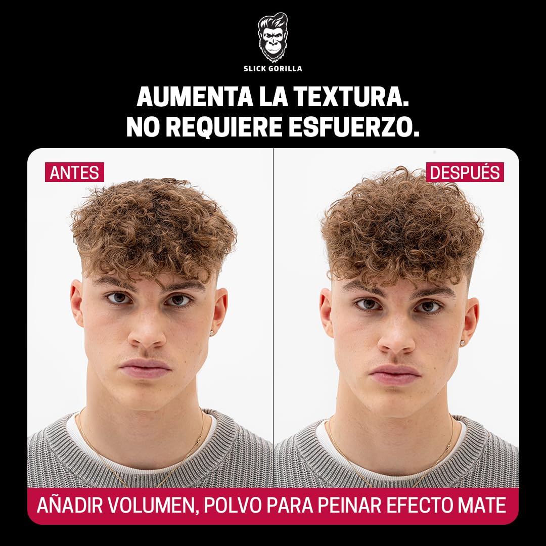 Slick Gorilla Polvo de Peinado para Hombres 20 ml | Polvo de Textura | Acabado Mate | Fijación 24 h | Aporta Volumen y Cuerpo | Ligero | No Pegajoso |Sin Brillo — view 2