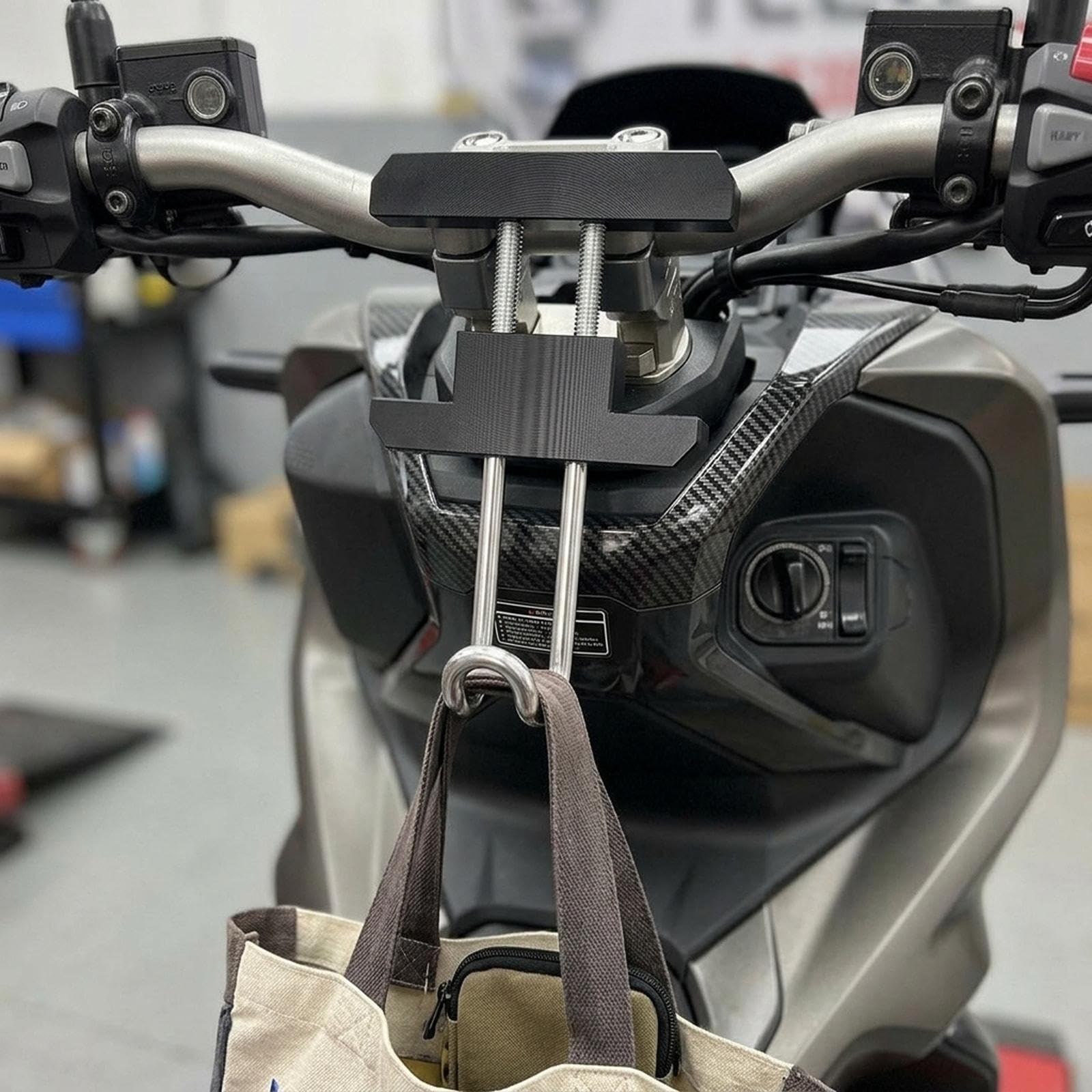 Generic Ganci per Manubrio, Appendi Bagagli, Facile Installazione, Porta Casco, Ganci Appendiabiti, Accessori per, Nero