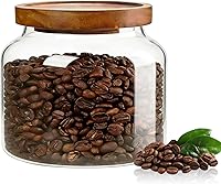 Vista 17 de 1 unidad de tarros pequeños de vidrio para almacenamiento con tapas herméticas, 11 fl oz (300ml) envase de vidrio para café con tapa de madera