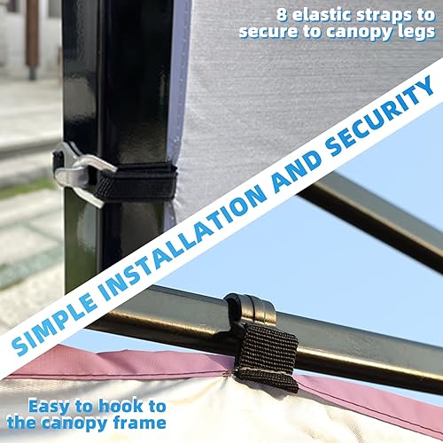 Vista 34 de Joramoy Paredes laterales de tienda de campaña para toldo desplegable de 10 x 10, paquete de 3 paneles solares instantáneos, impermeable y Blanco