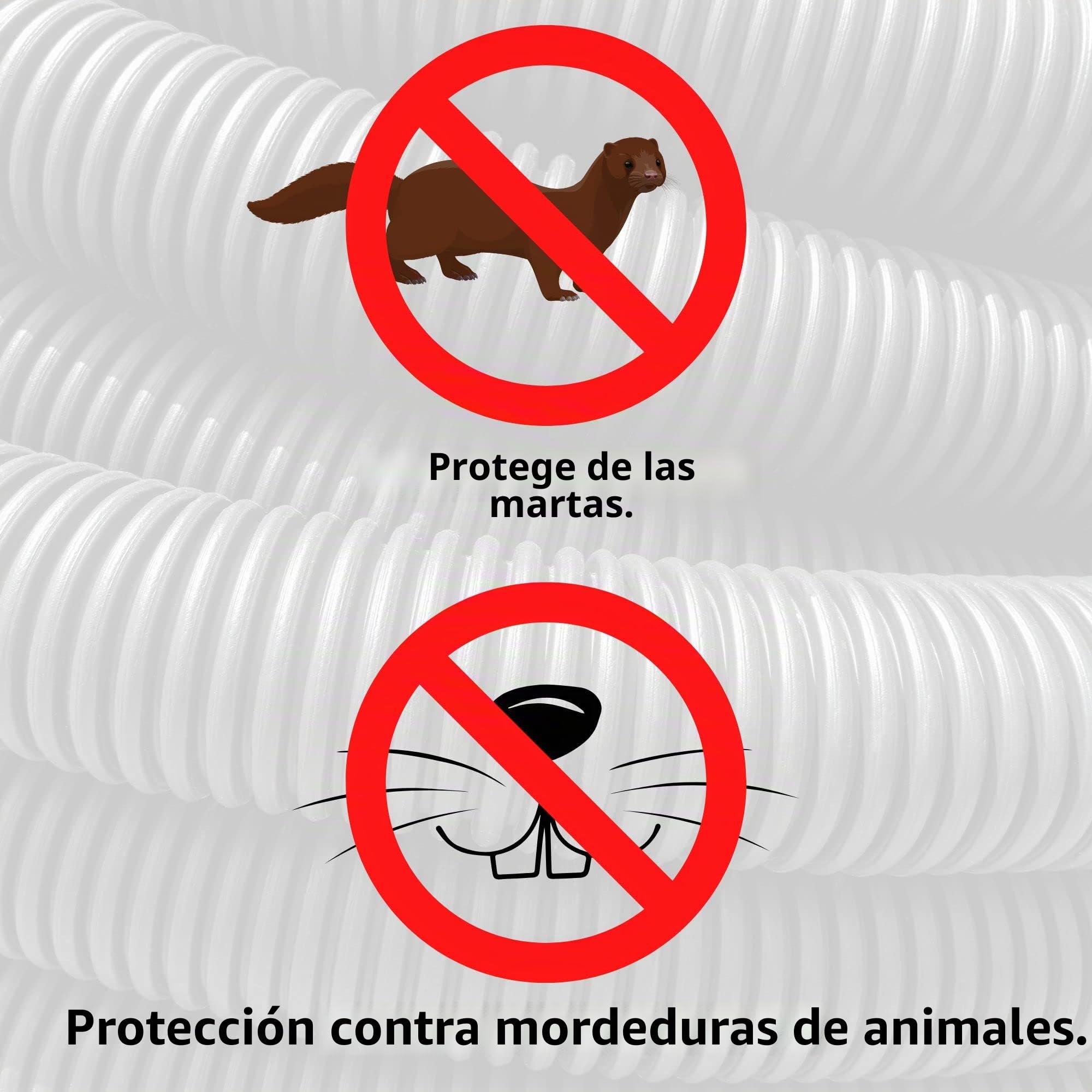 Kalitec - Tubo Corrugado Ranurado NW 4,5 I (10 m), Manguera Abierta, Protector de Martas, Vacío, Protección de Cable AD 7,1 mm, ID 5,0 mm