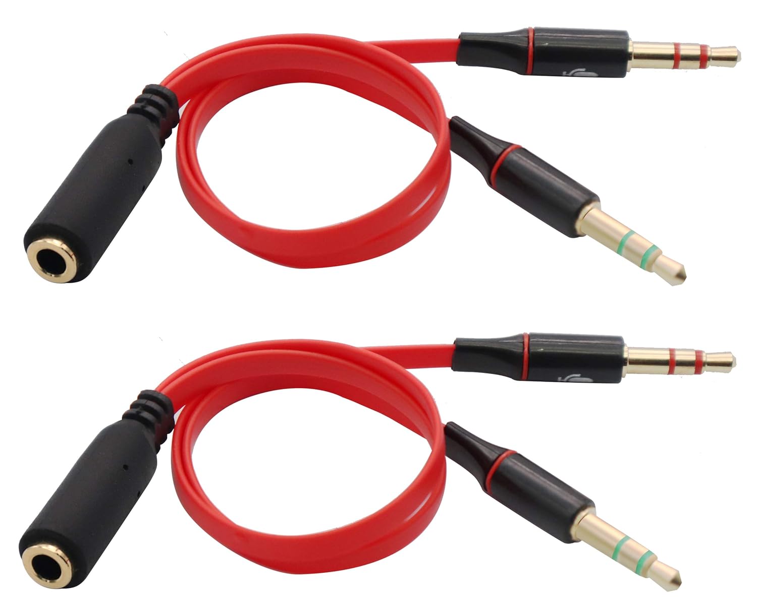 zdyCGTime 3.5mm AUX Headphone Y Splitter Cable 4-Pole 3.5mm AUX Female to 3-Pole 2×3.5mm Male Headset Mic & Stereo Audio Cable for PC Computer and Old Version Laptop Y Audio Flat Cable (20CM) (Red) zdyCGTime 3.5mm AUX Headphone Y Splitter Cable 4-Pole 3.5mm AUX Female to 3-Pole 2×3.5mm Male Headset Mic & Stereo Audio Cable for PC Computer and Old Version Laptop Y Audio Flat Cable (20CM) (Red)
