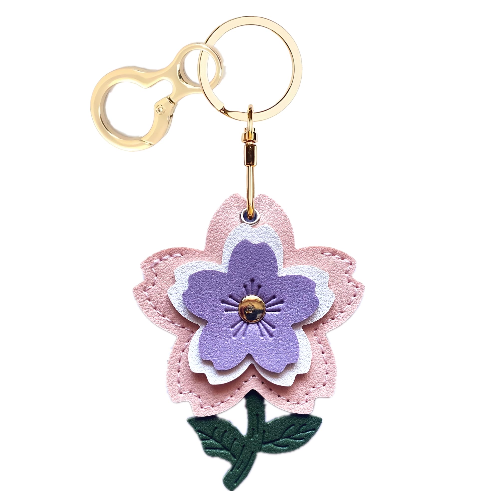 BORKUANA Leather Keychain Holder Case Compatible with AirTag,Cute Protective Anti-Scratch Apple Air Tag Cover