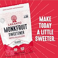 Vista 7 de Lakanto Classic Monk Fruit Sweetener With Allulose, White Sugar Substitute From Monk Fruit Extract for Baking, Coffee & Tea, Gluten Free, Zero