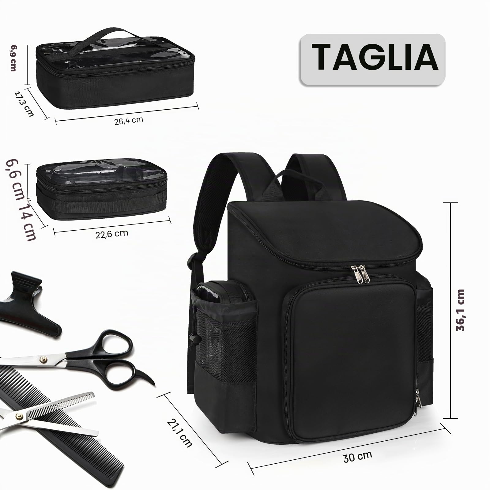 Borse da viaggio 'parrucchiere' di grande capacità, borsa 'borsa' con separatori regolabili, strumenti per capelli, borse cosmetologiche professionali