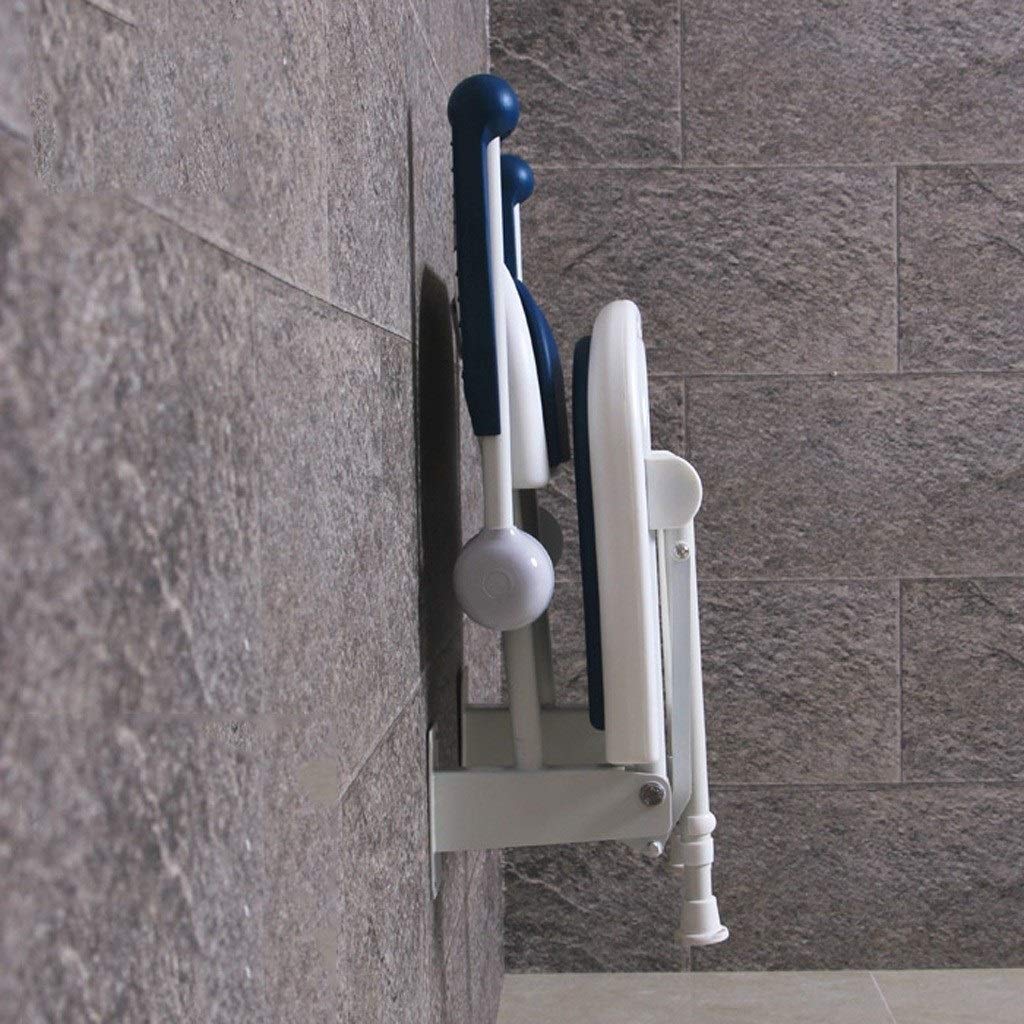 Sgabello da Doccia, Sedile da Doccia, per Bagno, per Anziani, Pieghevole, con Braccioli, da Parete, Altezza 42,5 Cm, capacità di Carico Massima 250 kg