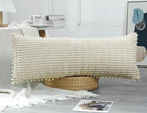 Miniatura 2 de PANOD Funda de almohada lumbar extra larga de 16 x 36 pulgadas, súper suave y afelpada, moderna, decorativa, para cama, sofá, granja, sala de estar,