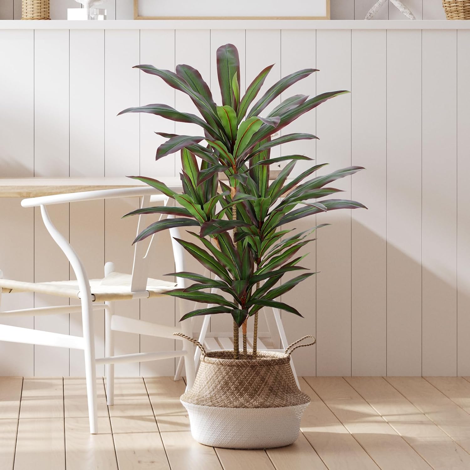 Dracaena Artificial Plant 4ft Red Yucca Silk Tree Faux Plants Indoor Tall Fake House Floor Plants Realistic Artificial Trees for Home Office Decor Indoor Outdoor Housewarming Gift - Image 6
