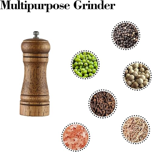 Miniatura 3 de Nedyfix Máquina de pulir de madera de sal y pimienta con grosor ajustable, molienda de cerámica manual de pimienta de 10 pulgadas