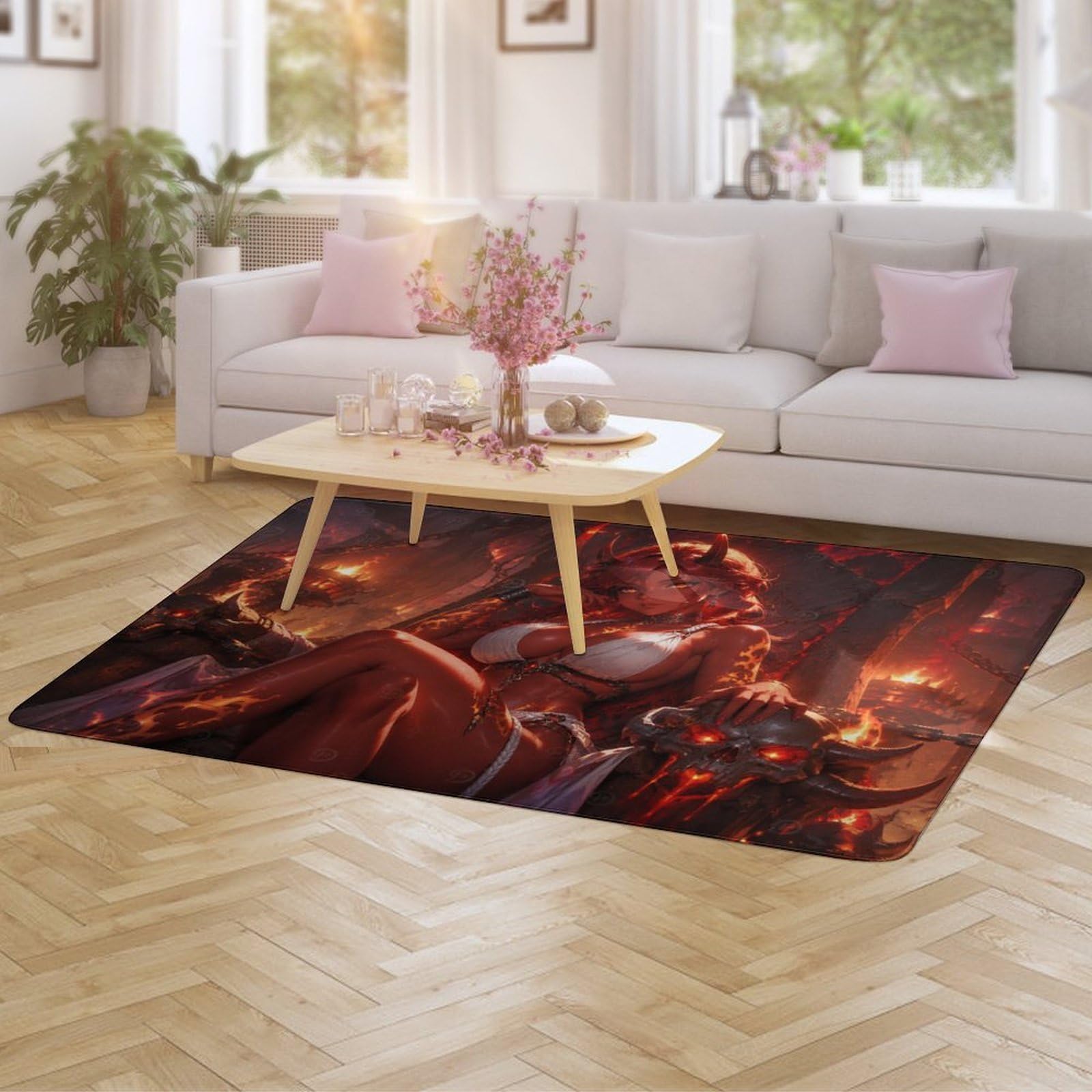 Hot Fiery Demoness Tapis 150 X 100 Cm, Imprimé Pour Chambre En Hiver