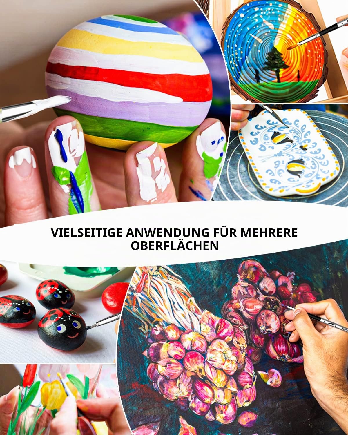 Nicpro 6 Farben Großes Acrylfarben Set 2040 ml × 6, Ungiftig Künstler-Malfarben, Acrylfarben für Verschiedene Oberflächen, Holz, Stoff, Leder, Papier, Handwerk, für Erwachsene mit Pumpe