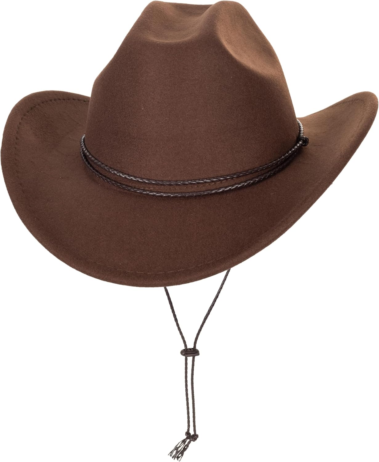 Western Felt Cowboy Cowgirl Hat - Wide Brim Panama Jazz Fedora Hat with Floral Engraved Buckle Belt Decoration 22.4" to 22.8" - Image 3