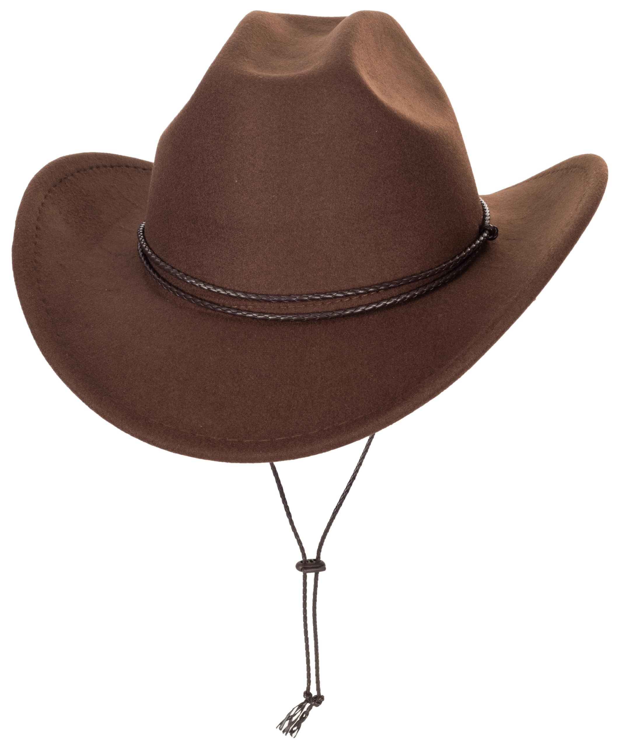Cappello da cowboy occidentale da donna, a tesa larga, classico, con sottogola