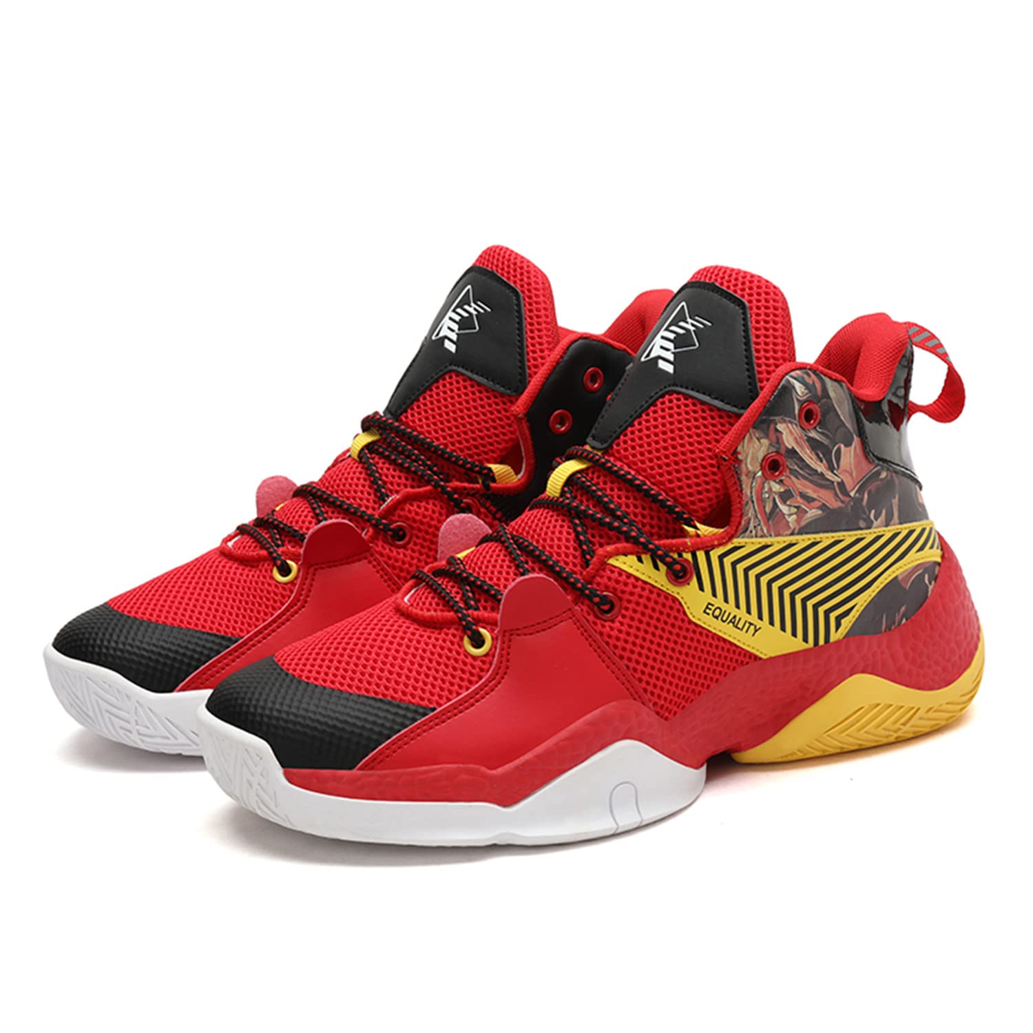 High Top Mens Basketball Shoes, Light High Upper Sneakers Shoes Breathable Anti Slip Sports Shoes for Running Walking Outdoor Indoor