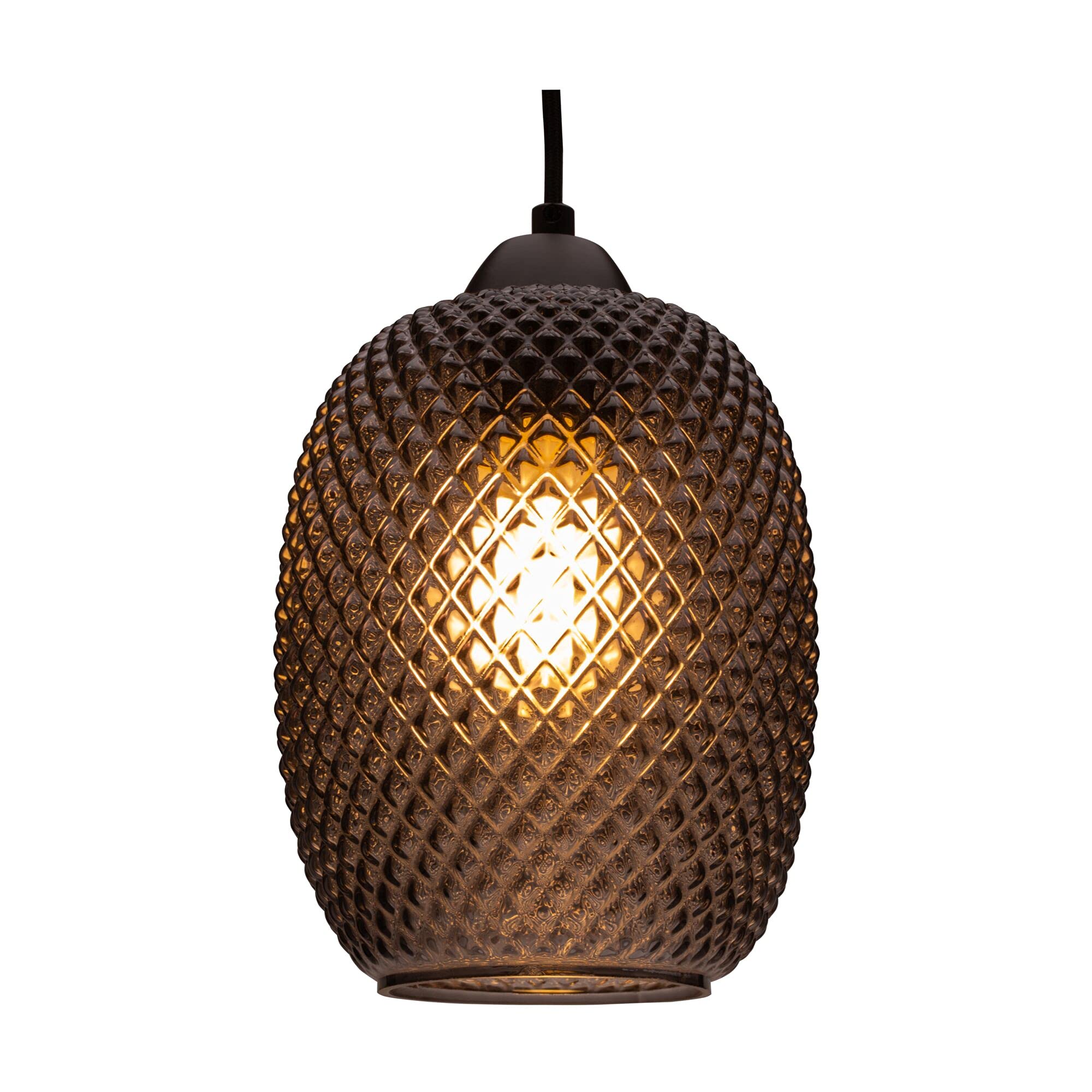 Pauleen 48188 Luminaire en suspension Gleaming Glamour 20 watts max. verre fumé, noir, verre, métal E27