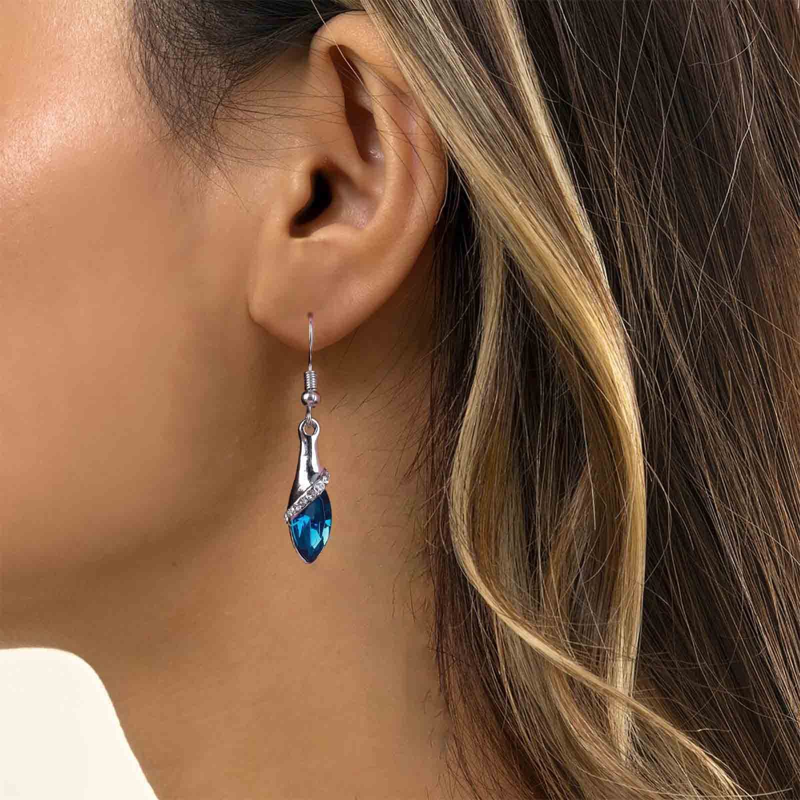 Bohemia Orecchini A Goccia Cristallo Blu Zaffiro | Donne E Ragazze | Gioielli Da Sposa