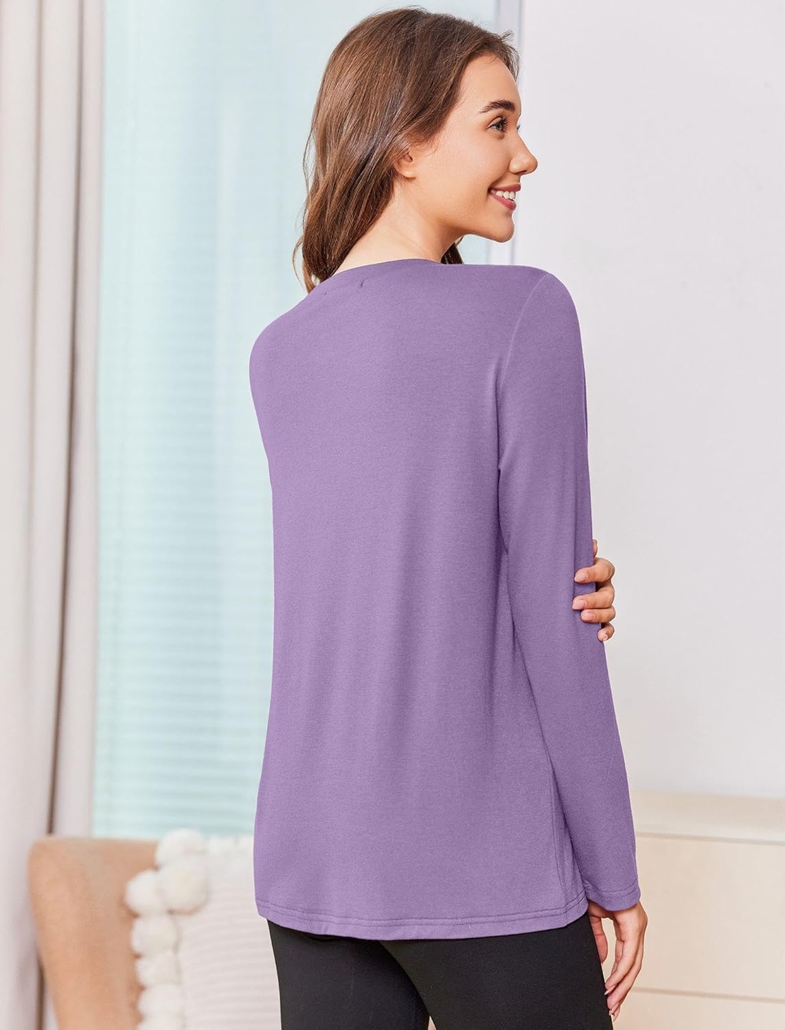 Deyeek Chemo Shirts for Women with Dialysis Port Access 2 Side Zippers Long Sleeve Shoulder Post Surgery Shirt - Image 6