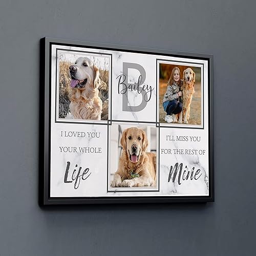 Miniatura 3 de Lallamotion Lienzo personalizado para fotos conmemorativas de mascotas, lienzo de fotos de pérdida de perro, regalos personalizados de pérdida de