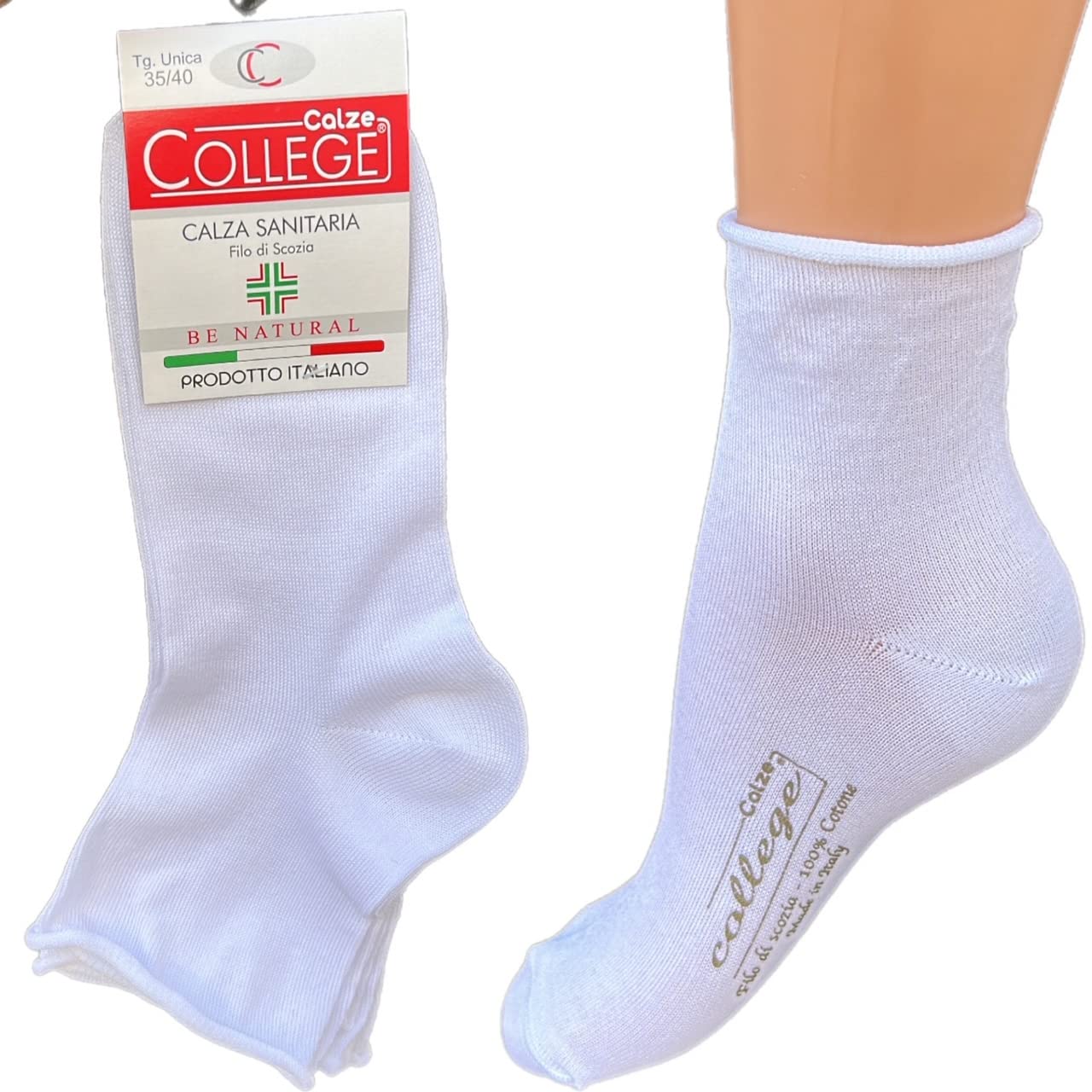 Lot de 6 paires de chaussettes pour femme sans élastique en pur coton fil d'écosse élastique 35-40
