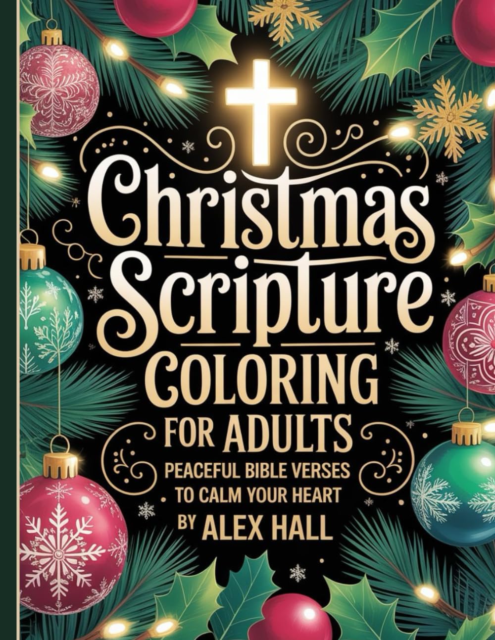 Christmas Scripture Coloring for Adults: Peaceful Bible Verses to Calm Your Heart: A Faith-Filled Holiday Coloring Book with Inspirational Scriptures for Relaxation & Joy